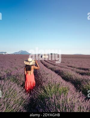 young girl on vacation Provence France, young women on a trip to Provence France. Europe Stock Photo