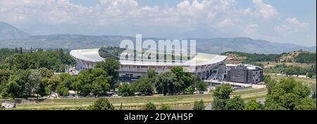 Telekom Arena, Views from Kale Fortress, Skopje, Macedonia (FYROM), Republic of Northern Macedonia Stock Photo