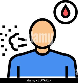 Dry Cough With Blood Color Icon Vector Illustration Stock Vector Image 