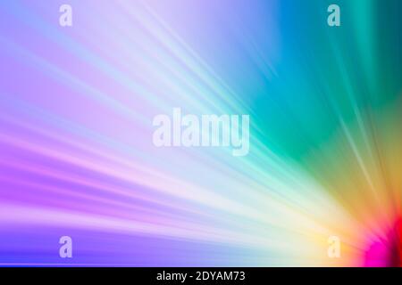 Blur colorful rainbow magic zoom fast speed motion effect abstract for background Stock Photo