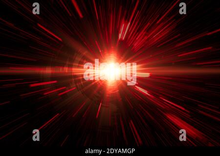 Fire laser red light moving fastest high speed concept, Acceleration super fast speedy drive motion blur abstract for background design. Stock Photo