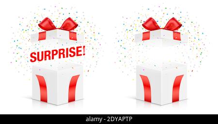 Free Vector  Opened surprise gift box