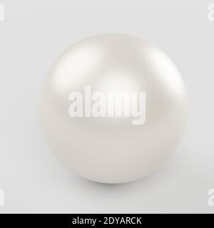 Single White Pearl Isolated On White Background Stock Photo