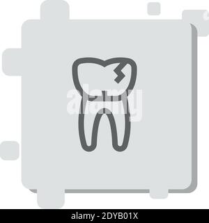 broken tooth vector icon modern simple vector illustration Stock Vector