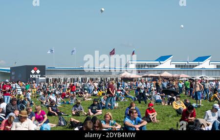 August 31, 2019, Moscow region, Russia. Spectators at the International Aerospace Salon MAKS 2019. Stock Photo