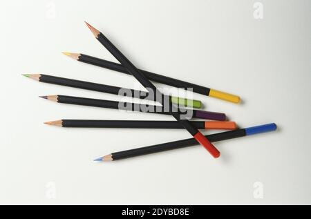 Colorful pencils, isolated on white Stock Photo