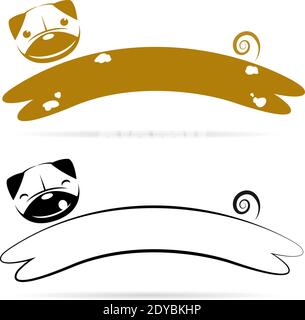 Vector of a dog on a white background. Easy editable layered vector illustration. Pets. Stock Vector