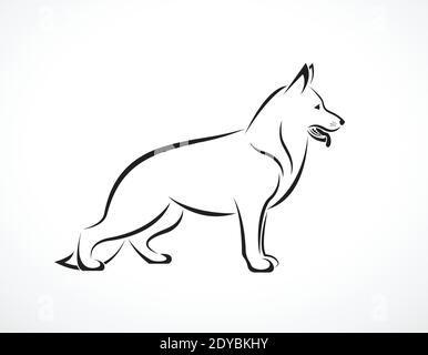 Vector of german shepherd dog on white background. Pet. Animals. Easy editable layered vector illustration. Stock Vector