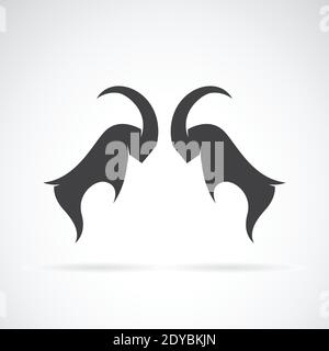 Vector image of an Sheep rams fighting on white background. Easy editable layered vector illustration. Wild Animals. Stock Vector