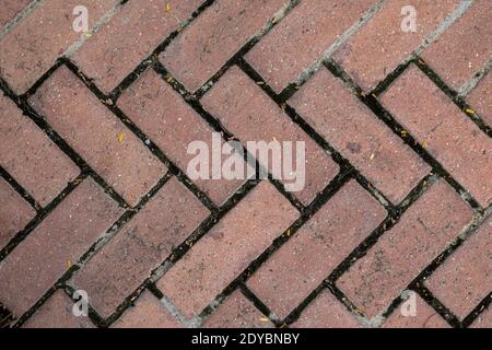 The texture of the road from red brick Stock Photo