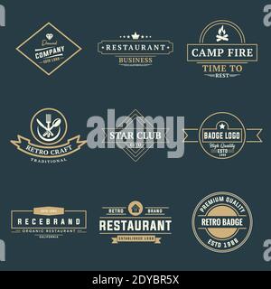 Retro Vintage Logo Design Template For Business And Company Stock Vector