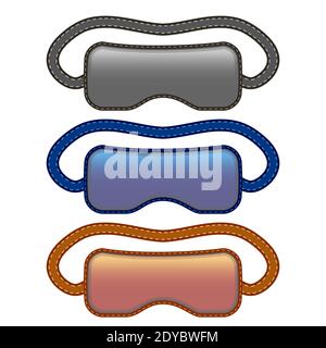 Sleep Mask Icon Set Isolated on White Background Stock Vector
