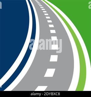 Vector direction logo combination. Roadway and curved road symbol. Stock Vector