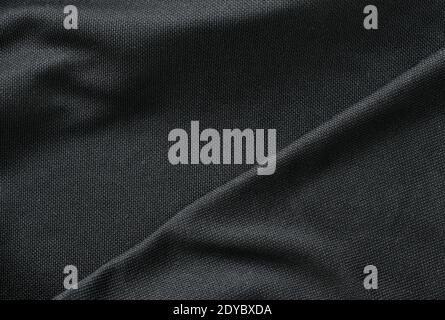 close up of black fabric background and texture Stock Photo
