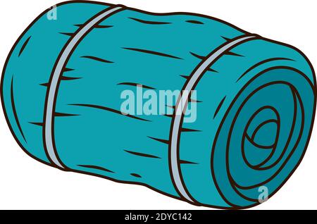 sleeping bag line and fill style icon vector illustration design Stock Vector