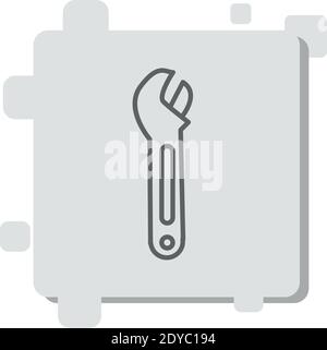 wrench repair device outline vector icon modern simple vector illustration Stock Vector