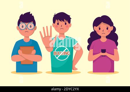 persons victim of bullying characters vector illustration design Stock Vector