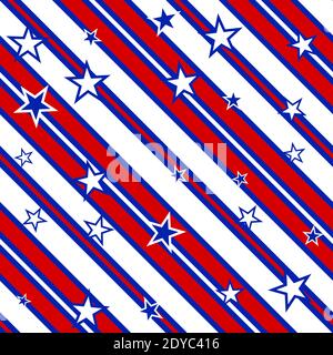 United States Stars and Stripes Election background - Seamless Pattern Stock Photo