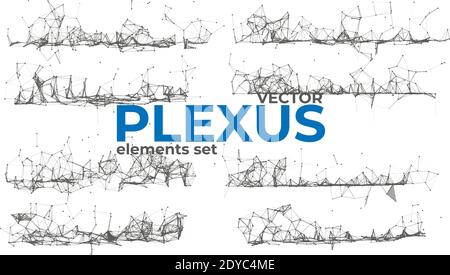 Abstract plexus design elements set. Stock Vector