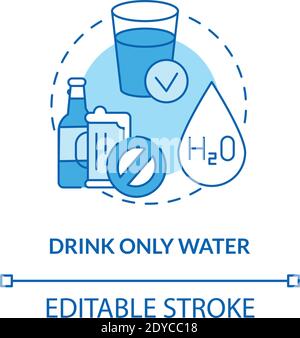 Drinking only water concept icon Stock Vector Image & Art - Alamy
