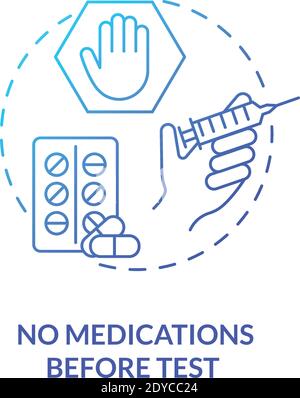 No medications before test concept icon Stock Vector