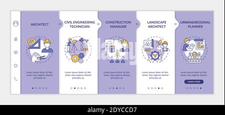 Civil engineering expert worker onboarding vector template Stock Vector