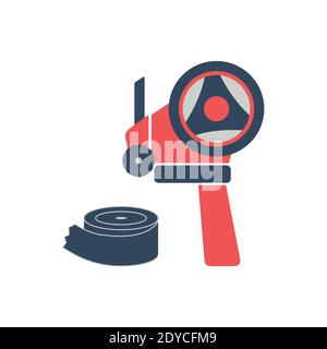 Adhesive tape dispenser and scotch icons - vector illustration. Stock Vector