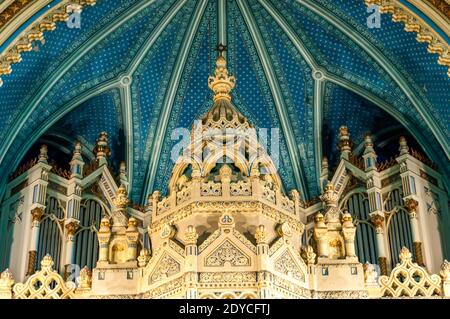 SZEGED, HUNGARY - MAY 22, 2014: View on the interior of the New Synagogue in Szeged, Hungary Stock Photo