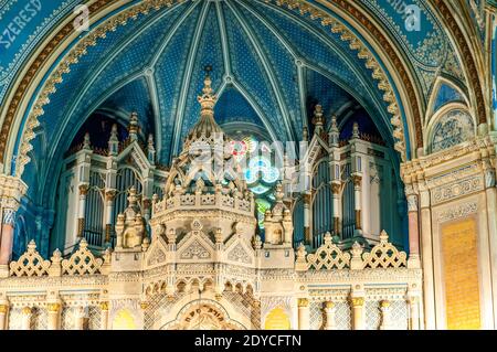 SZEGED, HUNGARY - MAY 22, 2014: View on the interior of the New Synagogue in Szeged, Hungary Stock Photo