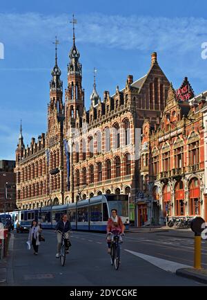 Picturesque Amsterdam in the morning sunshine Stock Photo