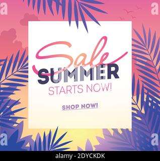 Summer Sale template poster, vector illustration. Traveling