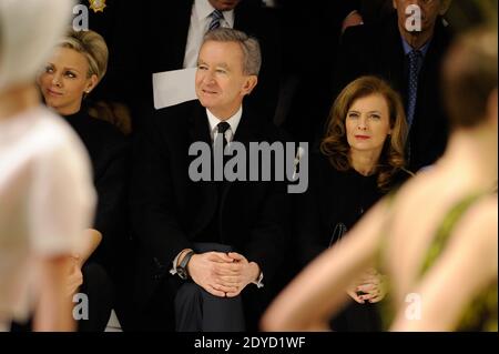 Princess Charlene of Monaco and Bernard Arnault at the Louis Vuitton  Womenswear Spring/Summer 2023 show as part of Paris Fashion Week…