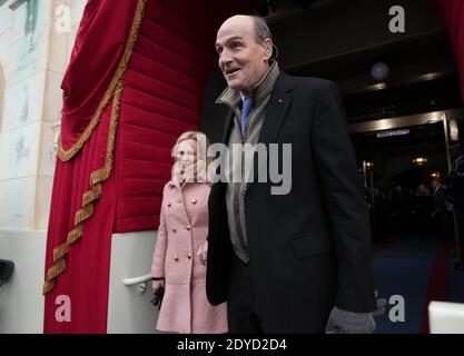 Singer James Taylor and wife Kim Taylor arrive during the presidential inauguration on the West Front of the U.S. Capitol in Washington, DC, USA, on January 21, 2013. Barack Obama was re-elected for a second term as President of the United States. Photo by Win McNamee/Pool/ABACAPRESS.COM Stock Photo