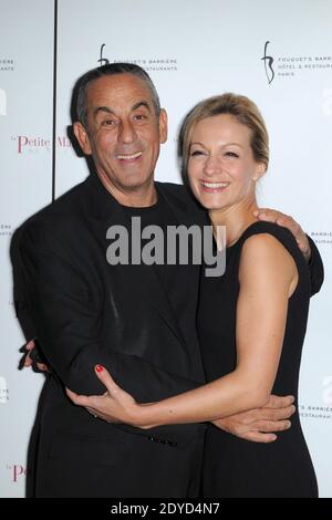 Thierry Ardisson and girlfriend Audrey Crespo-Mara attending the opening party for new restaurant 'La Petite Maison De Nicole' at Hotel Fouquet's Barriere in Paris, France on January 22, 2013. Photo by Aurore Marechal/ABACAPRESS.COM Stock Photo