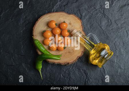 fresh raw vegetables on black background Stock Photo