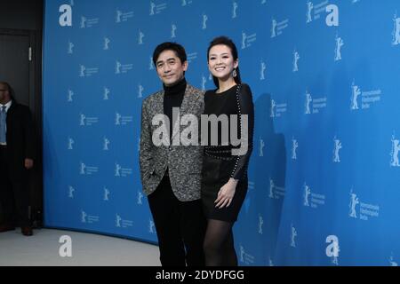 (L-R) Tony Leung Chiu Wai, and Zhang Ziyi attend a photocall for the film 'The Grandmaster' as part of the 63rd Berlinale International Film Festival at Hyatt Hotel in Berlin, Germany on February 6, 2013. Photo by Olivier Vigerie/ABACAPRESS.COM Stock Photo