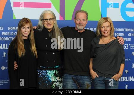 Actress Holly Hunter, director Jane Campion and actors Peter Mullan and Robyn Malcolm attending the 'Top of the Lake' Press Conference during the 63rd Berlinale, Berlin International Film Festival in Berlin, Germany, on February 11, 2013. Photo by Aurore Marechal/ABACAPRESS.COM Stock Photo