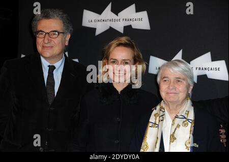 Serge Toubiana, Sandrine Bonnaire and Micheline Pialat arriving to the exhibition paying tribute to Maurice Pialat as a director and as a painter, held at the French Cinematheque, in Paris, France on February 18, 2013. Photo by Mireille Ampilhac/ABACAPRESS.COM Stock Photo