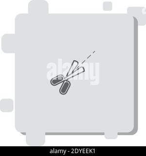 scissor tool with broken lines vector icon modern simple vector illustration Stock Vector
