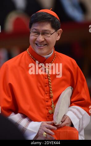 Cardinal Luis Antonio Tagle attends a mass on the fifth of nine days of