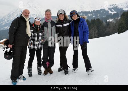 Sandrine Corman, Linh-Dan Pham, Regis Wargnier, Catherine Salvador and Franck Leboeuf pose during the 29th Mont-Blanc D'Humour Festivalon March 17, 2013 in Saint-Gervais-les-Bains, France. Photo by Jeremy Charriau/ABACAPRESS.COM Stock Photo