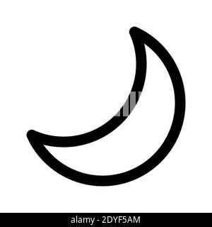 moon icon for silent symbol interface button. suitable for user interface element isolated on white background. Stock Vector