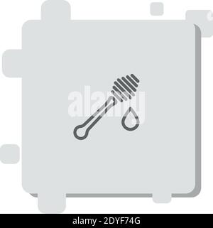 Honey Cartoon With Hexagon and Honey Jar. Simple Effect. Vector and ...