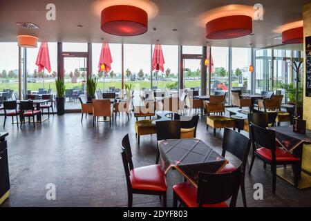 Boeblingen, Germany - July 2016 - V8 HOTEL Motorworld Region Stuttgart.  Stock Photo