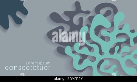 Abstract web templates with wavy cut out of paper layered shapes with realistic shadow. design vector background illustration Stock Vector