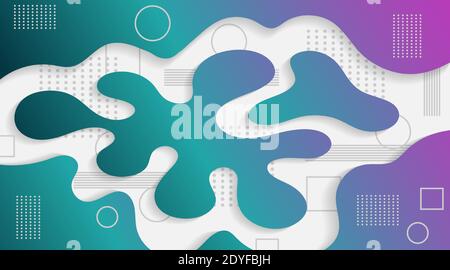 Dynamic colored shapes and waves. Gradient abstract banner with flowing fluid shapes. vector background Stock Vector