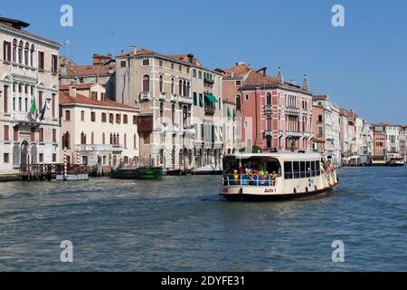 Venice Italy Vaporetto On The Grand Canal Stock Photo