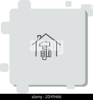 hammer in a hand inside a house vector icon modern simple vector illustration Stock Vector