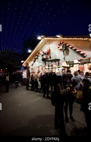 Champs-Elysees Christmas Market. Marché de Noël des Champs-Elysées. Stock Photo