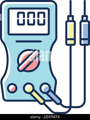 Ammeter RGB color icon Stock Vector